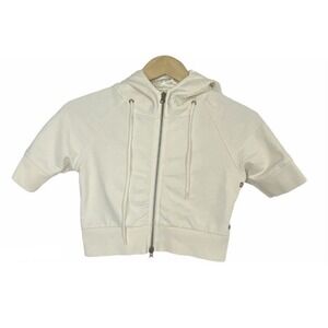 Try Sport Collection Crop Sport Beige Full Zip Embroidery Hooded Jacket SZ SMALL